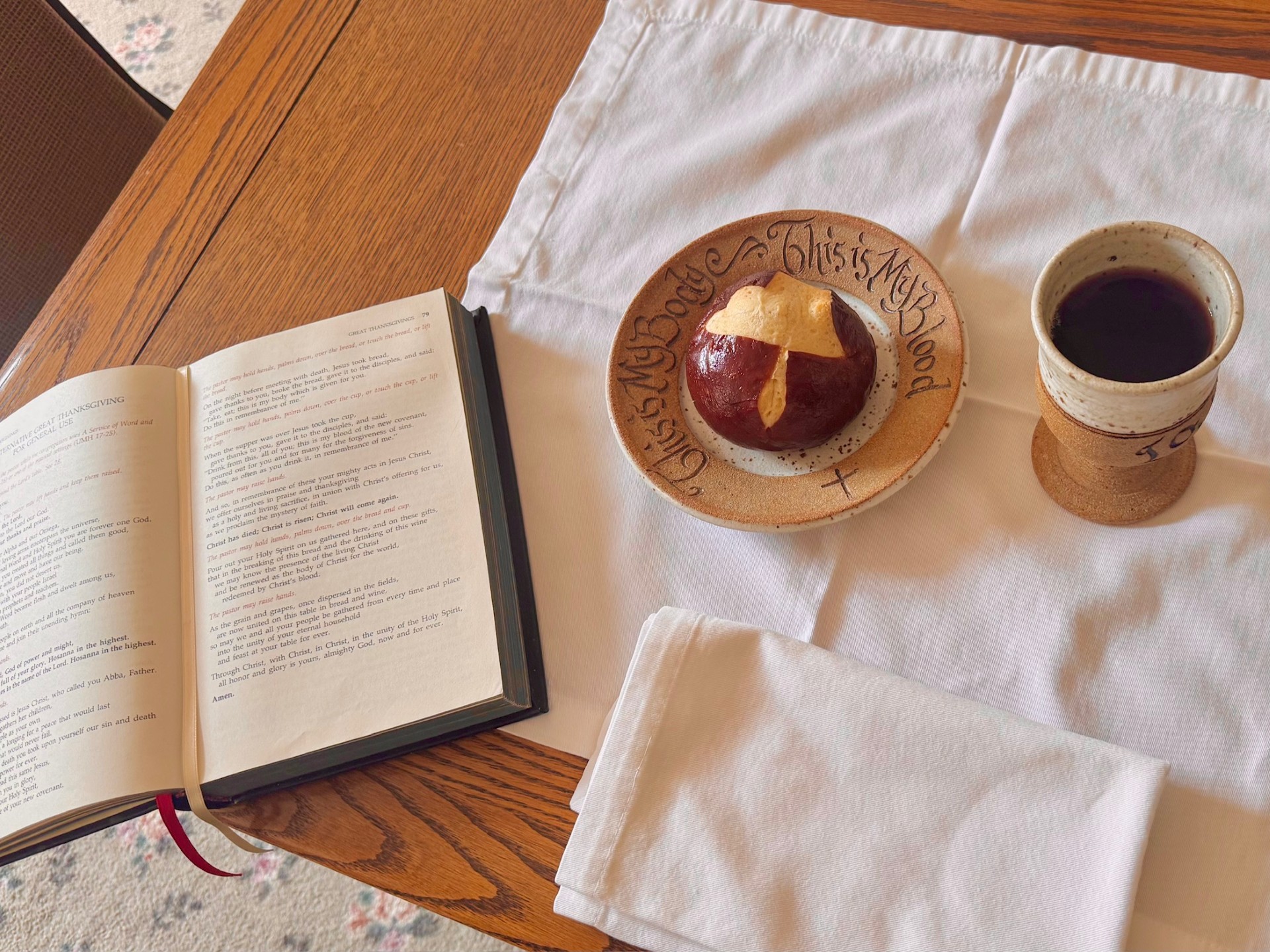 Adults gather to support each other